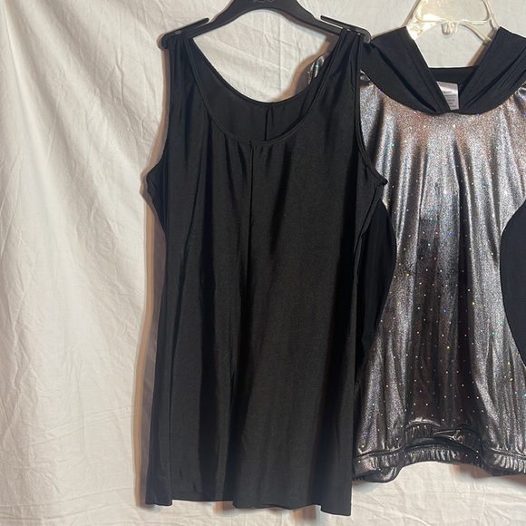 Revolution Dancewear Costume Large Adult LA Black Silver Sequins Short Unitard - Picture 11 of 14